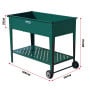 Wallaroo Garden Bed Cart Raised Planter Box 108.5 x 50.5 x 80cm Galvanized Steel - Green thumbnail 11