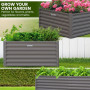 Wallaroo Garden Bed 240 x 120 x 57cm Galvanized Steel - Grey thumbnail 5