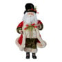 Christabelle 46cm Standing Santa Claus Figurine with Top Hat Traditional Red Green Tabletop Christmas Decoration thumbnail 1