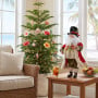 Christabelle 46cm Standing Santa Claus Figurine with Top Hat Traditional Red Green Tabletop Christmas Decoration thumbnail 3