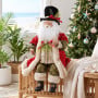 Christabelle 46cm Standing Santa Claus Figurine with Top Hat Traditional Red Green Tabletop Christmas Decoration thumbnail 2