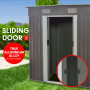 4ft x 6ft Garden Shed with Base Flat Roof Outdoor Storage - Grey thumbnail 2