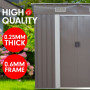 4ft x 6ft Garden Shed with Base Flat Roof Outdoor Storage - Grey thumbnail 7