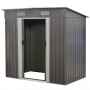 4ft x 6ft Garden Shed with Base Flat Roof Outdoor Storage - Grey thumbnail 1