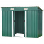 Garden Shed Flat 4ft x 6ft Outdoor Storage Shelter - Green thumbnail 1