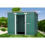 4ft x 8ft Garden Shed with Base Flat Roof Outdoor Storage - Green thumbnail 10