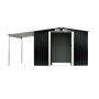 Wallaroo 10x8ft Zinc Steel Garden Shed with Open Storage - Black thumbnail 1