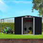Wallaroo 10x8ft Zinc Steel Garden Shed with Open Storage - Black thumbnail 10