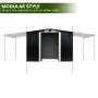 Wallaroo 10x8ft Zinc Steel Garden Shed with Open Storage - Black thumbnail 5