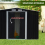 Wallaroo 10x8ft Zinc Steel Garden Shed with Open Storage - Black thumbnail 6