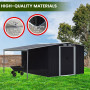 Wallaroo 10x8ft Zinc Steel Garden Shed with Open Storage - Black thumbnail 8