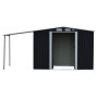 Wallaroo 4x8ft Zinc Steel Garden Shed with Open Storage - Black thumbnail 1