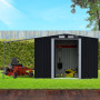 Wallaroo 4x8ft Zinc Steel Garden Shed with Open Storage - Black thumbnail 10