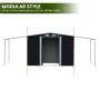 Wallaroo 4x8ft Zinc Steel Garden Shed with Open Storage - Black thumbnail 5