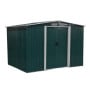 Garden Shed Spire Roof 6ft x 8ft Outdoor Storage Shelter - Green thumbnail 1