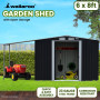Wallaroo 6x8ft Zinc Steel Garden Shed with Open Storage - Black thumbnail 11
