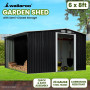 Wallaroo Garden Shed with Semi-Close Storage 6*8FT - Black thumbnail 10