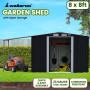 Wallaroo 8x8ft Zinc Steel Garden Shed with Open Storage - Black thumbnail 11