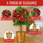 Christabelle 36cm Christmas Tabletop Topiary Berries & Baubles thumbnail 6