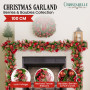 Christabelle 1m Christmas Garland with Red Berries & Pine Cones Baubles Berries Tree Decoration Ornament Red Green thumbnail 6