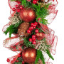 Christabelle 1m Christmas Garland with Red Berries & Pine Cones Baubles Berries Tree Decoration Ornament Red Green thumbnail 2