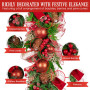 Christabelle 1m Christmas Garland with Red Berries & Pine Cones Baubles Berries Tree Decoration Ornament Red Green thumbnail 5