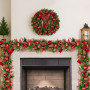 Christabelle 1m Christmas Garland with Red Berries & Pine Cones Baubles Berries Tree Decoration Ornament Red Green thumbnail 7