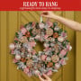 Christabelle 71cm Christmas Wreath Lush Pink Front Door Decoration Jewelled Baubles Flowers Pine Cones Ribbons Ornaments thumbnail 9