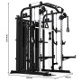 Powertrain 938B Multi-Function Smith Machine Gym Station 160KG Dual Weight Stack Power Rack Cable Heavy-Duty Steel Frame thumbnail 3