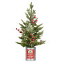 Christmas Tree with Lights in Tin Pot - 62cm thumbnail 2
