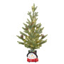 Christmas Tree with Lights in Snowman Pot - 55cm thumbnail 1
