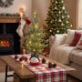 Christabelle 55cm Pre-Lit Artificial Tabletop Christmas Tree with LED Lights, Small Desk Xmas Tree in Snowman Pot thumbnail 2