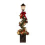 Christabelle 1.52m Lamp Post Christmas Light Up Display Bows Berries Baubles Green Foliage LED Pre Decorated thumbnail 1