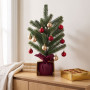 Christabelle 45cm 1.5ft Potted Christmas Tree Decorations Gift Pack Hessian Red Gold Baubles Festive Holiday Decoration thumbnail 10