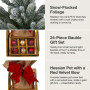 Christabelle 45cm 1.5ft Snowy Potted Christmas Tree Decorations Gift Pack Hessian Red Gold Baubles Tabletop Mini Compact thumbnail 5