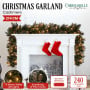 Christabelle Premium 2.7m Christmas Garland Snow with LED Lights and Pine Cones Cashmere Tree Decoration Ornament thumbnail 2