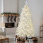 Christabelle 2.3m 7.5ft Crystal Snow Christmas Tree Pre Lit Multi Function Micro LED Artificial Indoor Xmas Decor Home thumbnail 9