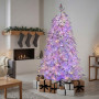 Christabelle 2.3m 7.5ft Crystal Snow Christmas Tree Pre Lit Multi Function Micro LED Artificial Indoor Xmas Decor Home thumbnail 10