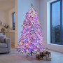 Christabelle 2.3m 7.5ft Crystal Snow Christmas Tree Pre Lit Multi Function Micro LED Artificial Indoor Xmas Decor Home thumbnail 7