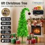Christabelle 1.8m 6ft Gremlin Christmas Tree Pre Lit Green White LED Curved Top Red Bauble Artificial Indoor Xmas Decor thumbnail 12