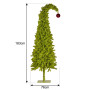 Christabelle 1.8m 6ft Gremlin Christmas Tree Pre Lit Green White LED Curved Top Red Bauble Artificial Indoor Xmas Decor thumbnail 8