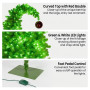 Christabelle 1.8m 6ft Gremlin Christmas Tree Pre Lit Green White LED Curved Top Red Bauble Artificial Indoor Xmas Decor thumbnail 6