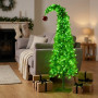 Christabelle 1.8m 6ft Gremlin Christmas Tree Pre Lit Green White LED Curved Top Red Bauble Artificial Indoor Xmas Decor thumbnail 9