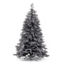 Christabelle 2.3m 7.5ft Midnight Snow Christmas Tree Pre Lit Warm White LED Black Foliage Flocked Hinged Branches Home thumbnail 2