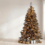 Christabelle 2.3m 7.5ft Midnight Snow Christmas Tree Pre Lit Warm White LED Black Foliage Flocked Hinged Branches Home thumbnail 3
