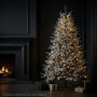 Christabelle 2.3m 7.5ft Midnight Snow Christmas Tree Pre Lit Warm White LED Black Foliage Flocked Hinged Branches Home thumbnail 4