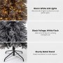 Christabelle 2.3m 7.5ft Midnight Snow Christmas Tree Pre Lit Warm White LED Black Foliage Flocked Hinged Branches Home thumbnail 6