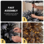 Christabelle 2.3m 7.5ft Midnight Snow Christmas Tree Pre Lit Warm White LED Black Foliage Flocked Hinged Branches Home thumbnail 7