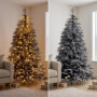 Christabelle 2.3m 7.5ft Midnight Snow Christmas Tree Pre Lit Warm White LED Black Foliage Flocked Hinged Branches Home thumbnail 8