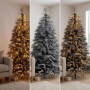 Christabelle 2.3m 7.5ft Midnight Snow Christmas Tree Pre Lit Warm White LED Black Foliage Flocked Hinged Branches Home thumbnail 9